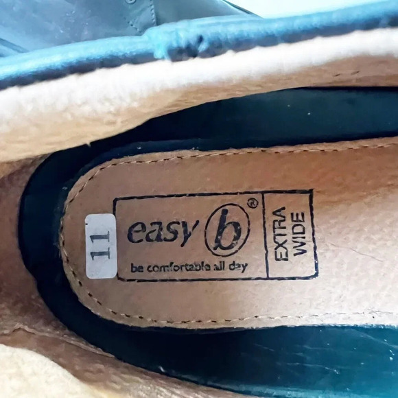 Men’s Easy B London‎ Shoes Comfort Chukka Boots Size 11 Extra Wide Black Leather - Picture 4 of 15